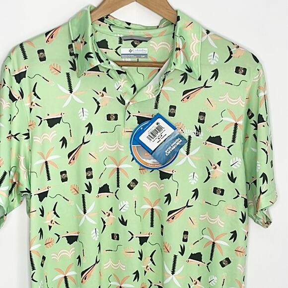 Columbia PFG Mens Super Slack Tide Stretch Polo Shirt Size Small - Picture 2 of 6